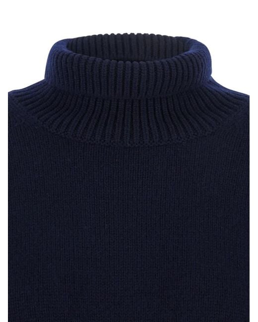Lisa Yang Blue Roll-Neck Cashmere Sweater