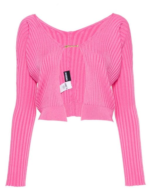 Jacquemus Pink La Maille Pralù Longue Knitted Cardigan
