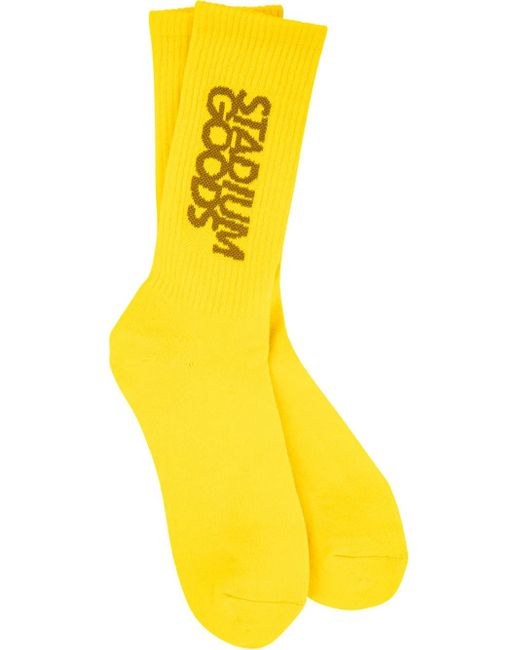 Stadium Goods Yellow Ribbed Logo "Sunflower" Socks for men