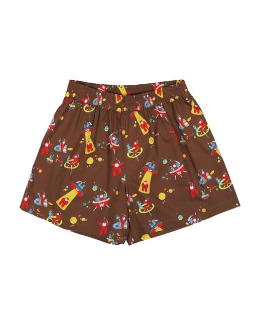 メンズ Walter Van Beirendonck プリント ショートパンツ Brown