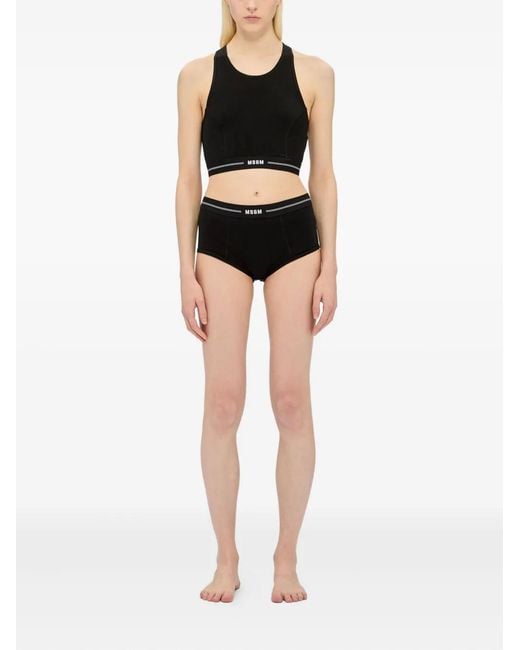 MSGM Black Logo-Detail Briefs