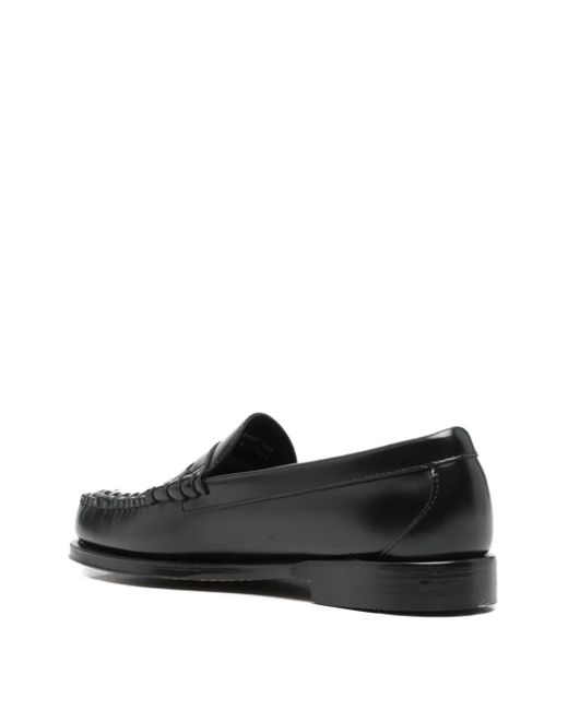 G.H. Bass & Co. Woven-Front Leather Loafers in Black for Men 