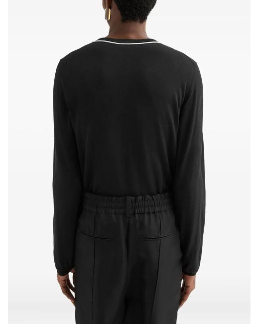 Jil Sander Black Cotton Crew-Neck Sweater for men