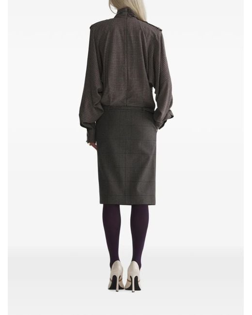 Mugler Gray Midi Hybrid Shirt Dress