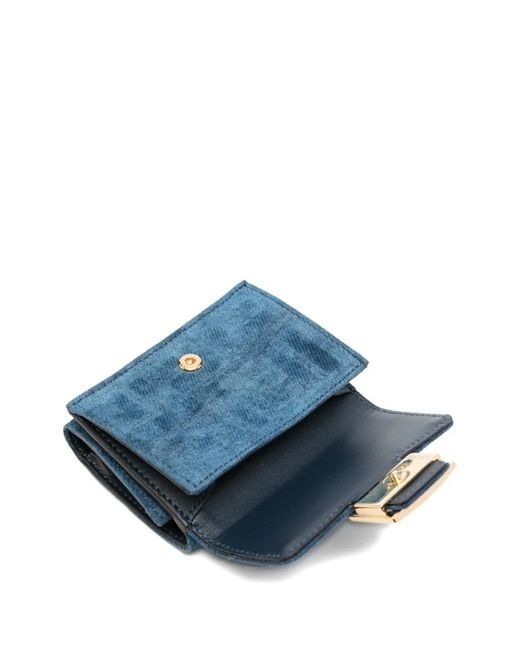 Fendi Blue Portefeuille À Plaque Logo Ff