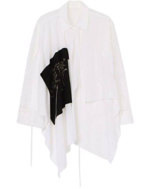 Camisa con diseño de capas Yohji Yamamoto de color White