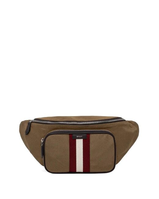 Marsupio Code Con Dettaglio A Righe di Bally in Brown da Uomo
