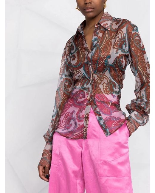 Camisa con motivo de cachemira DSquared² de color Black