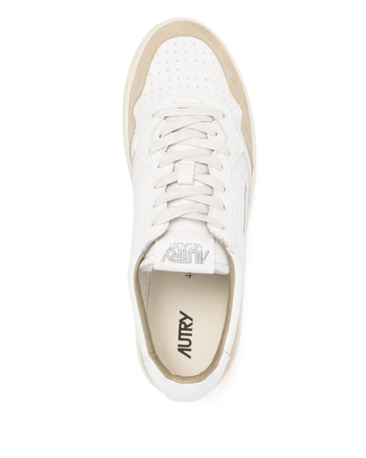 Autry White Medalist Low Goat/Suede for men