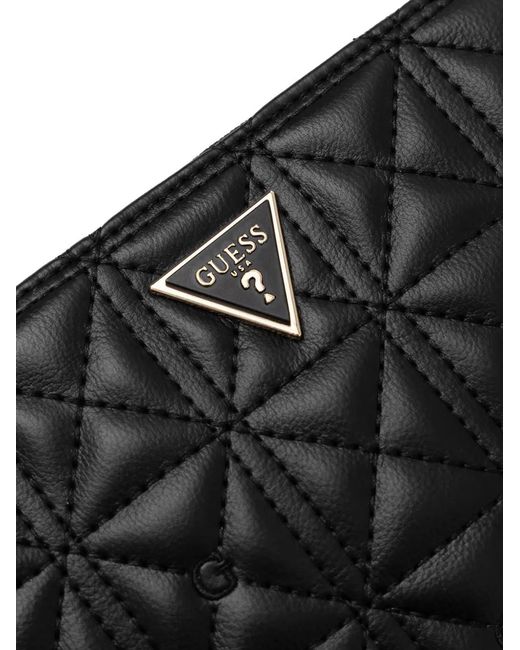 Guess Black 4G Quilted Clutch Bag