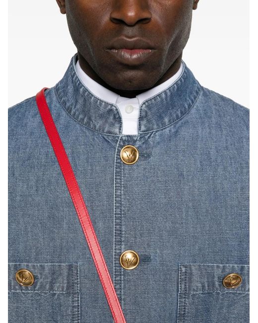 Valentino Garavani Blue Surchemise Sahariana À Poches Boutonnées for men