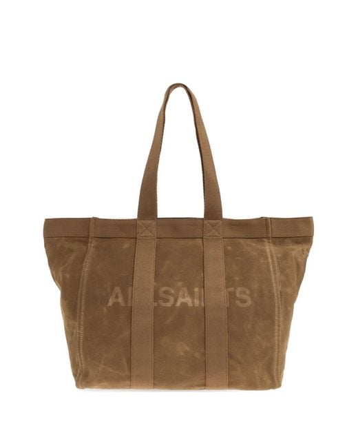 AllSaints Brown Layo Logo-Print Tote Bag for men
