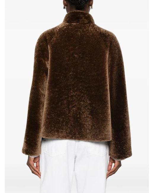 Manzoni 24 Brown Shearling Zip-Up Jacket