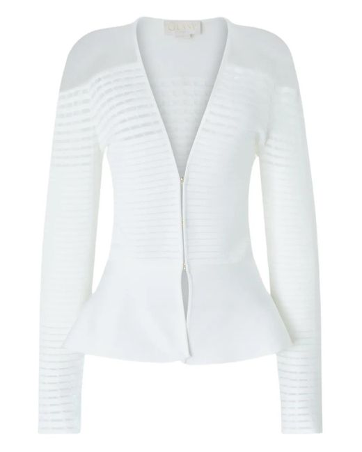 Genny White Peplum Cardigan
