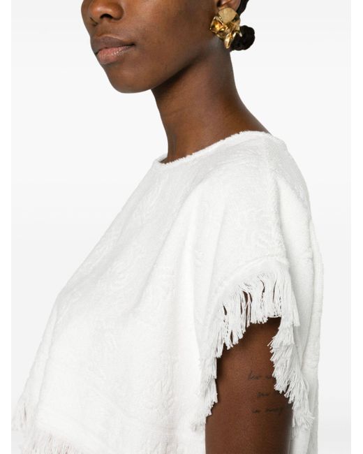 Zimmermann White Alight Cropped-Top