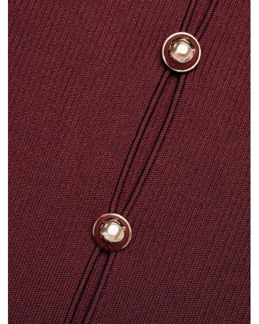 Self-Portrait Purple Keyhole-Embellishment Top