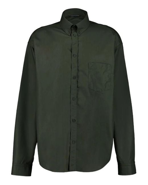 Balenciaga Popeline Overhemd in het Green voor heren