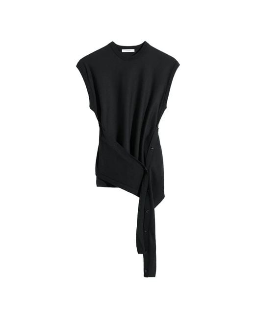 Lemaire Black Sleeveless Buttoned Top