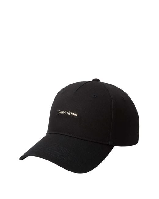 Calvin Klein Black Logo-Plaque Baseball Cap