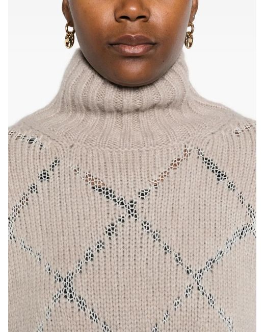 Ermanno Scervino Natural High-Neck Sweater