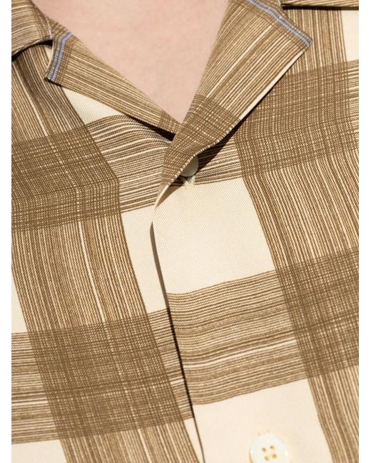 Jil Sander Metallic Checked-Pattern Short-Sleeve Shirt for men