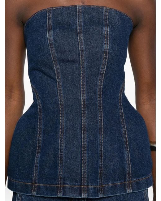 Magda Butrym Blue Denim Corset