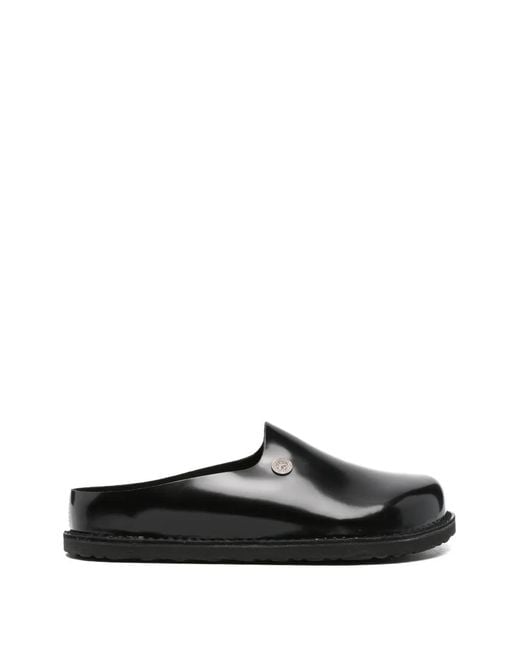 Birkenstock Black Leather Slip-On Clogs for men
