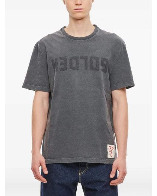 Golden Goose Deluxe Brand Gray Logo-Print T-Shirt for men