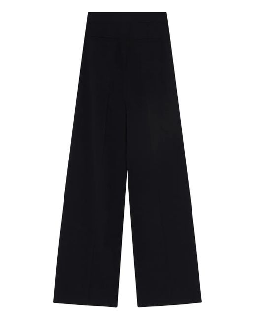 Pinko Blue Wide-Leg Trousers With Smooth Finish