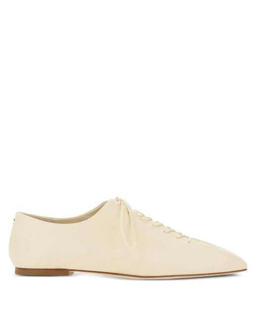 Aeyde White Lace-Up Leather Shoes