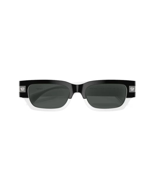 Versace Black Classic Top Rectangle-Frame Sunglasses for men