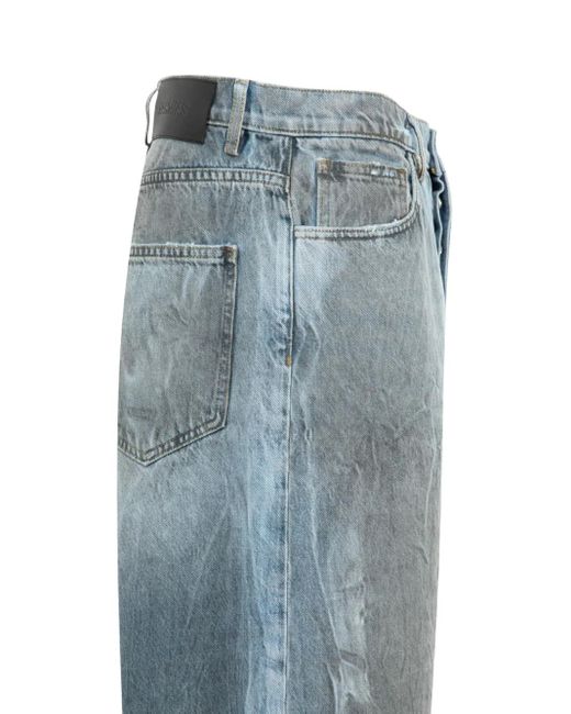 NAHMIAS Blue Thrashed Shorts for men
