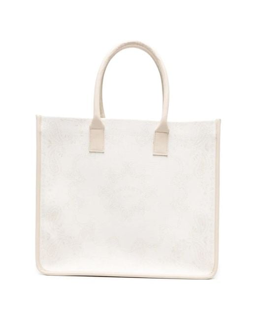 Eleventy Natural Paisley-Pattern Tote Bag for men