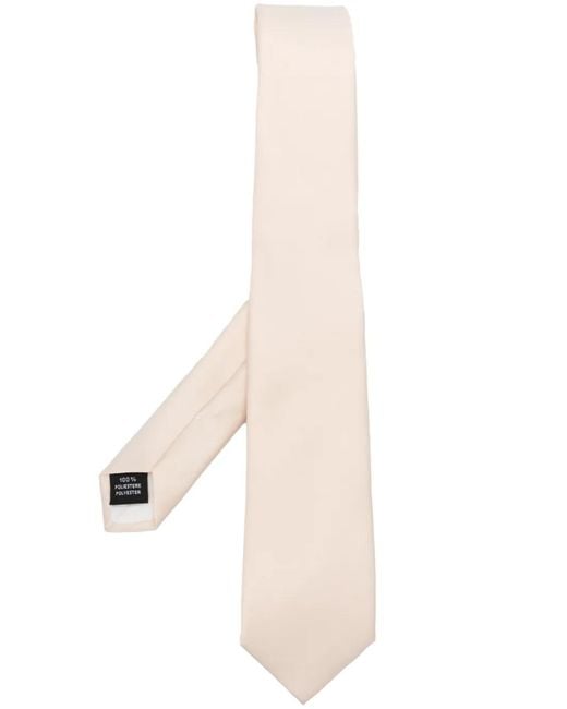 Tagliatore White Textured-Finish Pointed-Tip Tie for men