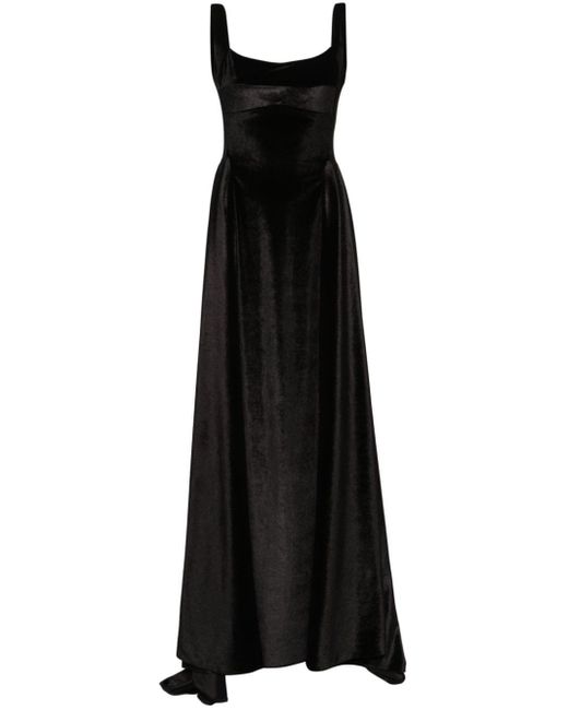 Atu Body Couture Black V-back Velvet Gown