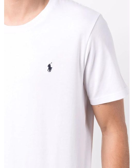 Polo Ralph Lauren White Logo Embroidered T-Shirt for men