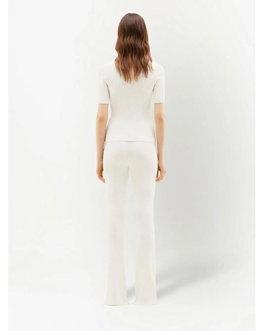 Courreges Courres Woman Heritage White Trousers Permpa017 Fi0001