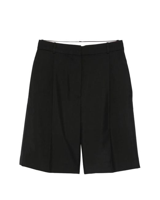 Rohe Black Pleated Tailored Shorts