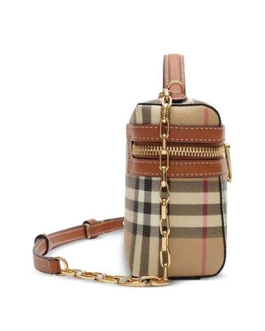 Burberry Brown Mini Check Vanity Bag