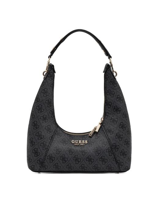 Bolso shopper Monogram con cremallera Guess de color Black