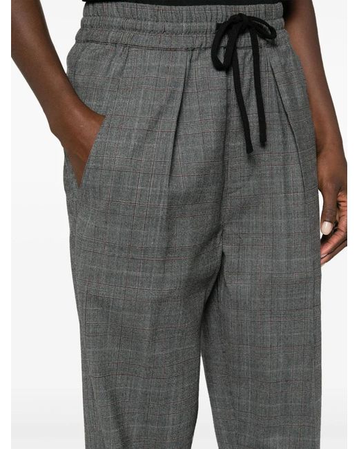 Isabel Marant Gray Ash Priska High-Waist Plaid Trousers