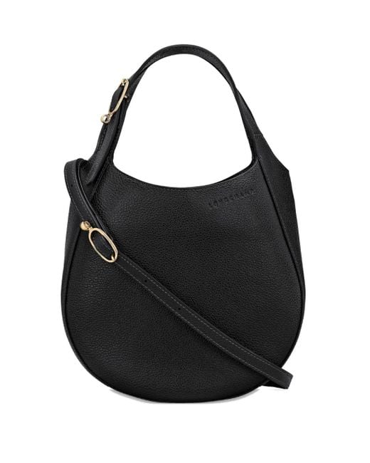 Longchamp Black Small Grained-Leather Handbag