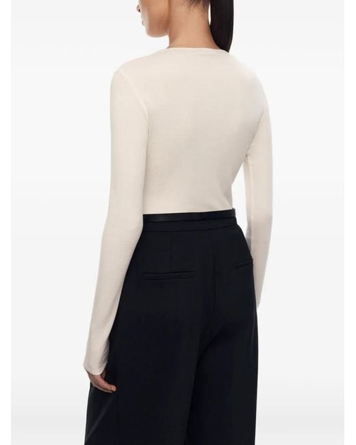 12 STOREEZ White Nicole Long-Sleeve Top