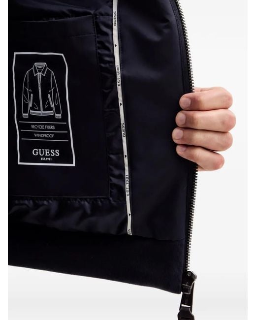 Guess Blue Zip-Up Shirt Jacket for men