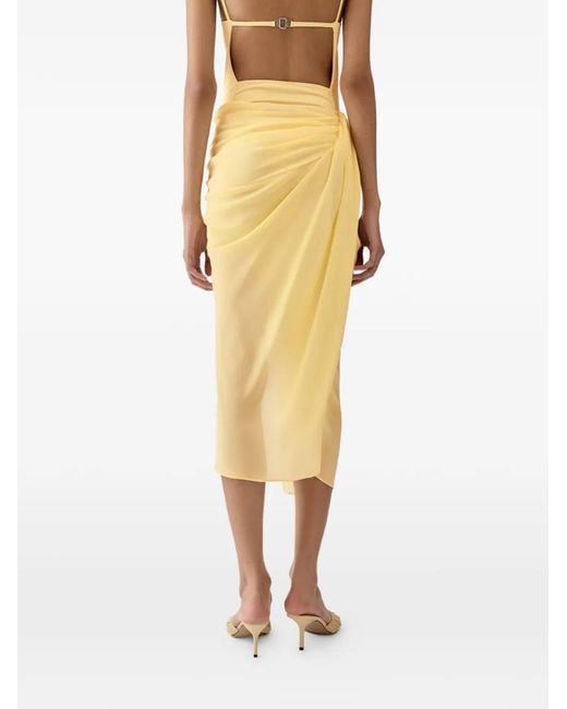 Jacquemus Yellow The Paréo Asymmetric Sarong Skirt
