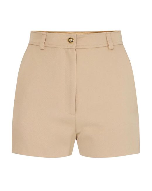 Elisabetta Franchi Natural Button Gabardine Shorts