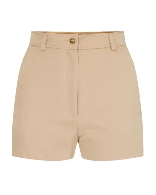 Shorts Con Bottoni Dorati di Elisabetta Franchi in Natural