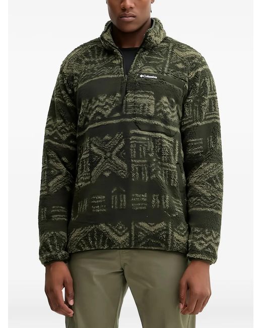 Columbia Green Patterned Zip-Up Sweatshirt for men