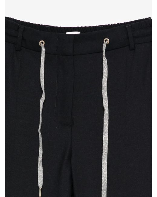 Eleventy Black Drawstring Trousers