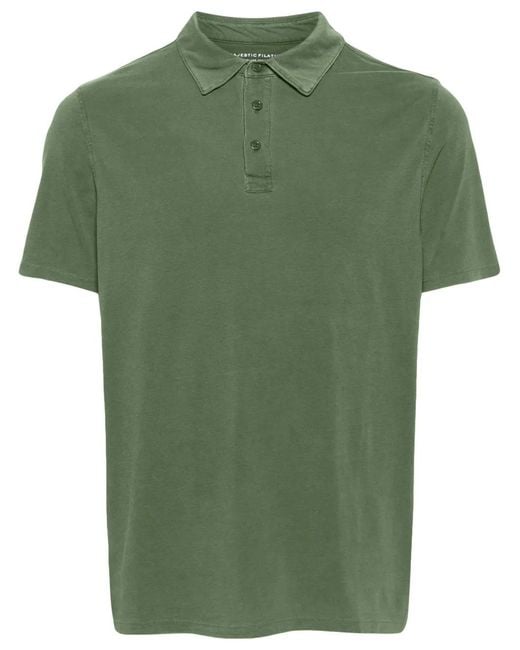 Majestic Filatures Green Organic Cotton-Blend Polo Shirt for men
